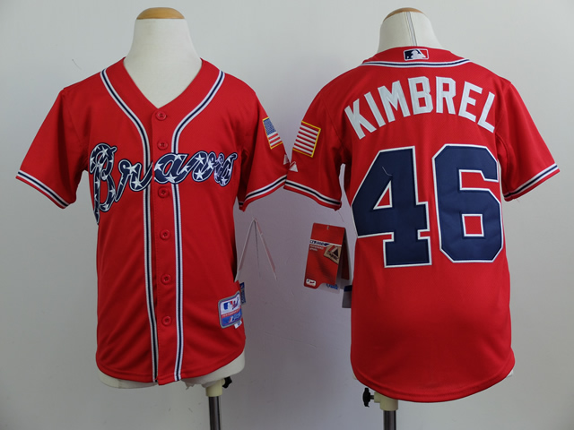 Youth Atlanta Braves 46 Kimbrel Red MLB Jerseys